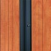 Armoire basse à rideaux PP 43x100x100 cm. - Rideaux décor bois